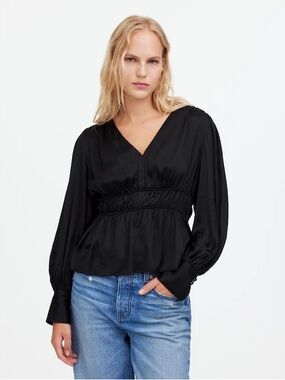 Madewell Long-Sleeve Peplum Top